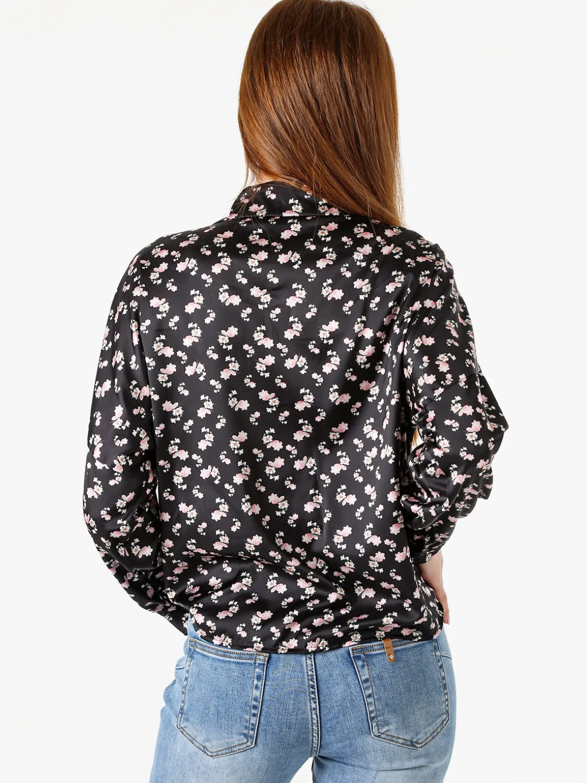 Solada Camicia da donna a maniche lunghe con stampa floreale - nero