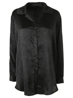 Solada Camicia da donna a maniche lunghe effetto crépe - nero
