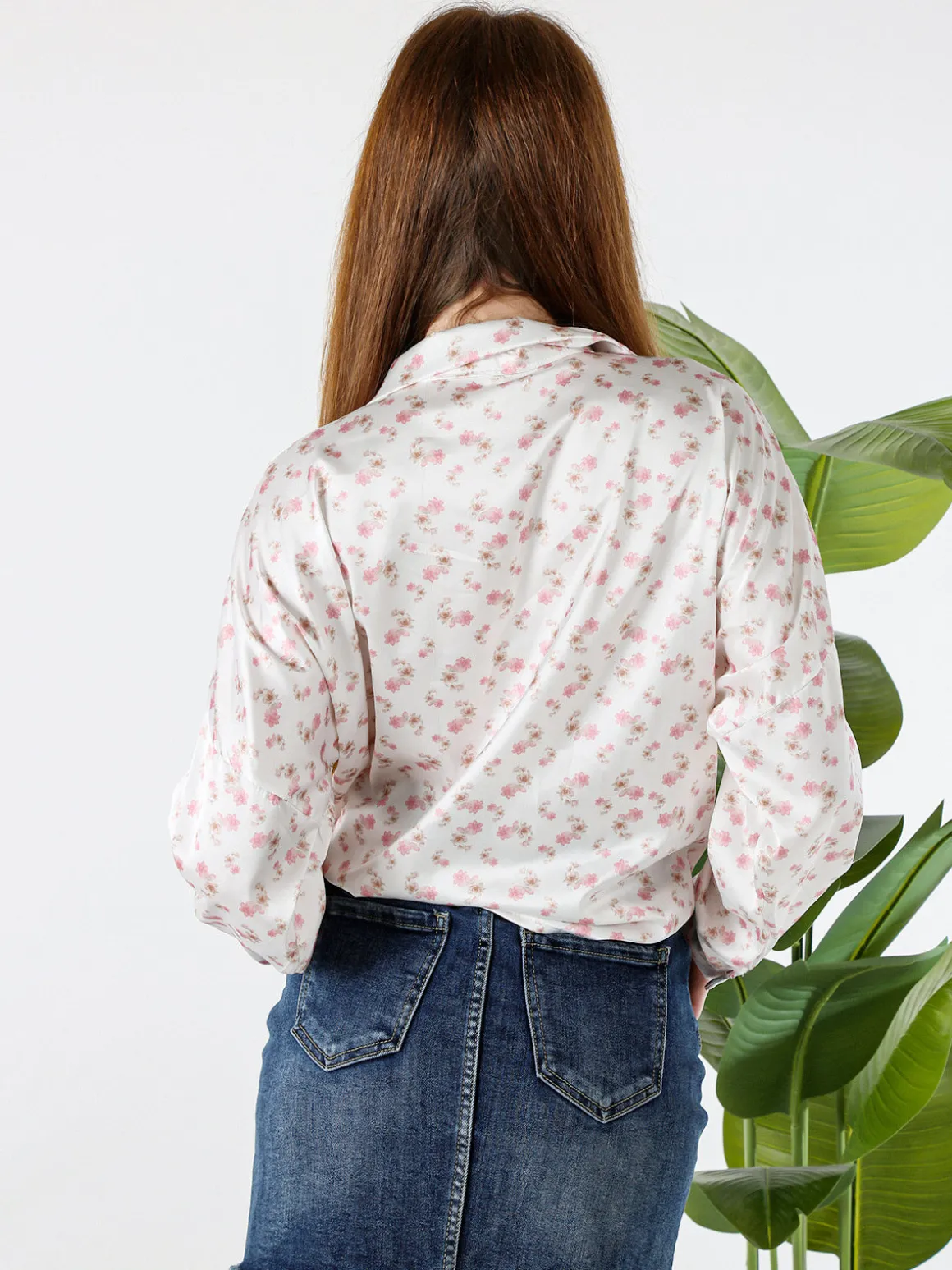 Solada Camicia da donna a maniche lunghe con stampa floreale - bianco