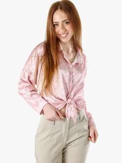 Solada Camicia da donna a maniche lunghe con stampa floreale - rosa