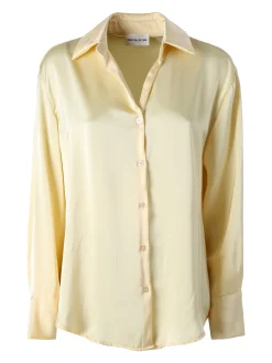 Solada Camicia da donna effetto raso a maniche lunghe - giallo