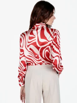 Solada Camicia da donna effetto seta a maniche lunghe