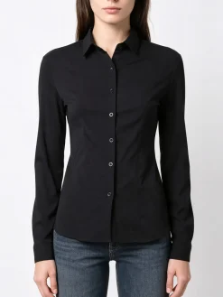 Solada Camicia da donna elasticizzata a maniche lunghe - nero