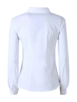 Solada Camicia da donna elasticizzata a maniche lunghe - bianco