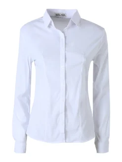 Solada Camicia da donna elasticizzata a maniche lunghe - bianco