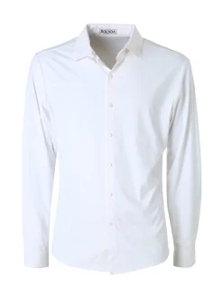 Solada Camicia da uomo a maniche lunghe in tessuto elasticizzato - bianco