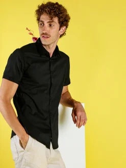 Solada Camicia da uomo a maniche corte - nero