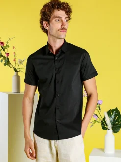 Solada Camicia da uomo a maniche corte - nero