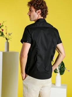Solada Camicia da uomo a maniche corte - nero