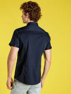 Solada Camicia da uomo a maniche corte - blu scuro