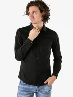 Solada Camicia da uomo elasticizzata a maniche lunghe - nero