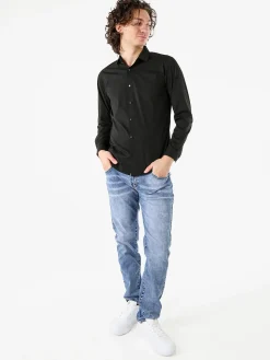 Solada Camicia da uomo elasticizzata a maniche lunghe - nero