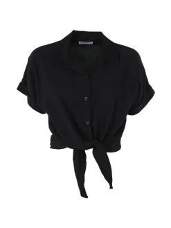 Solada Camicia donna a maniche corte in viscosa - nero