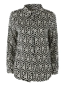 Solada Camicia donna a maniche lunghe con stampe - nero