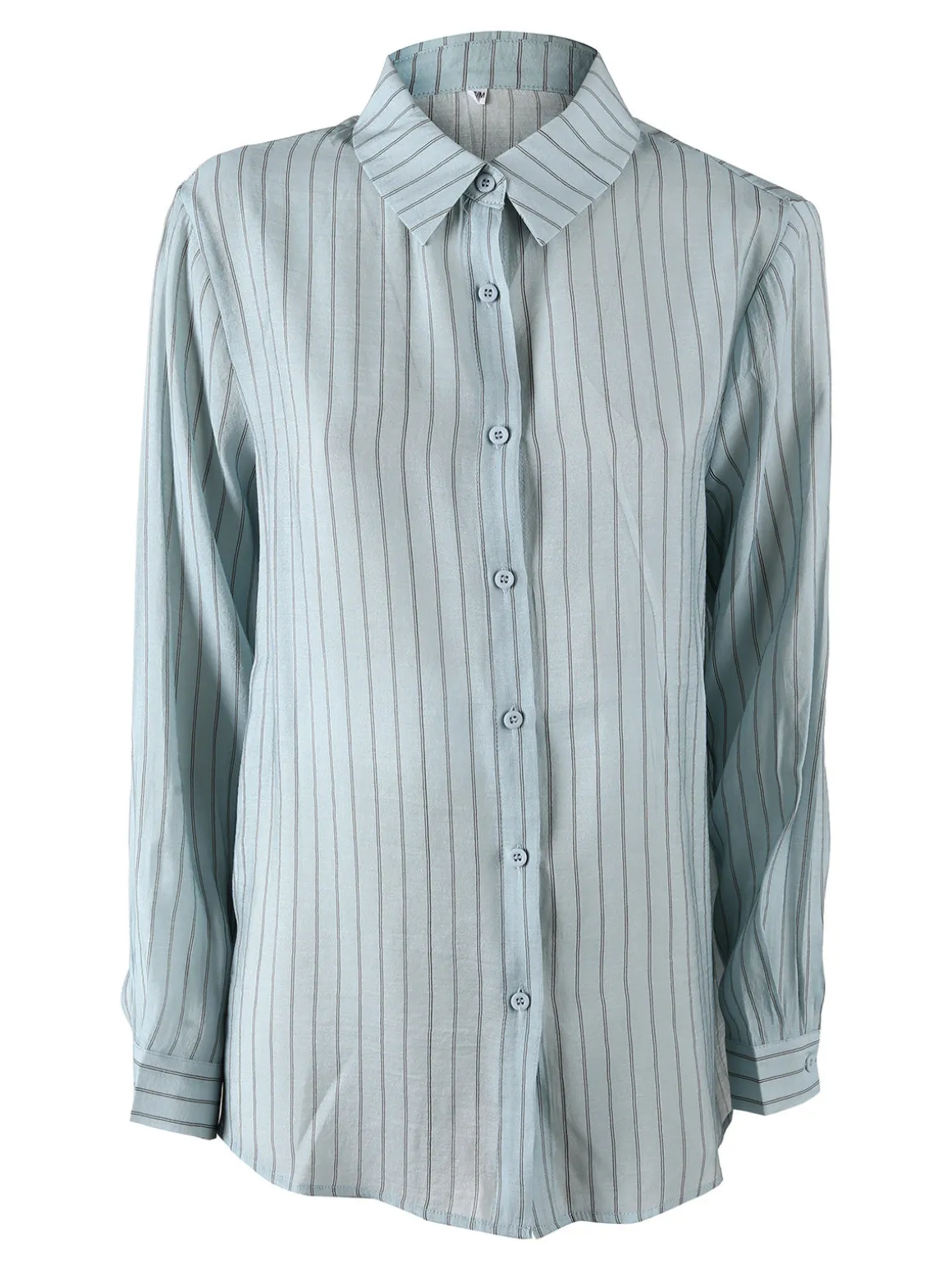 Solada Camicia donna a maniche lunghe con stampa a righe - acqua marina