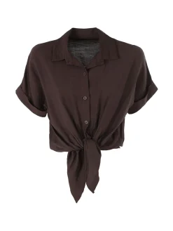 Solada Camicia donna a maniche corte in viscosa - moro