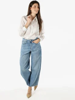 Solada Camicia donna a maniche lunghe con stampa a pois - bianco