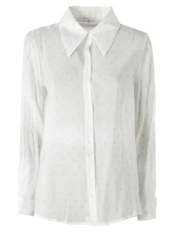 Solada Camicia donna a maniche lunghe con stampa a pois - bianco