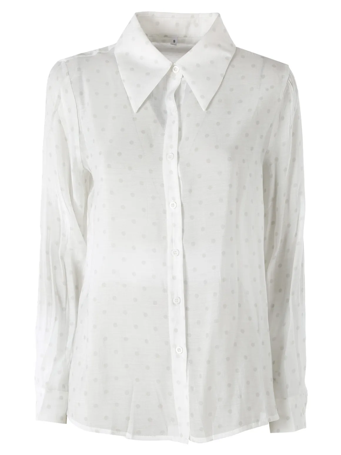 Solada Camicia donna a maniche lunghe con stampa a pois - bianco