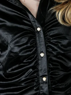 Solada Camicia donna a maniche lunghe effetto seta - beige