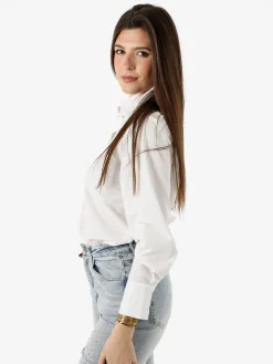 Solada Camicia donna a maniche lunghe in misto cotone - bianco