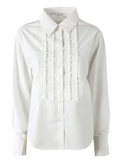 Solada Camicia donna a maniche lunghe in misto cotone - bianco