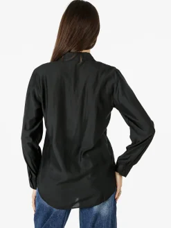 Solada Camicia donna a maniche lunghe in misto cotone - nero