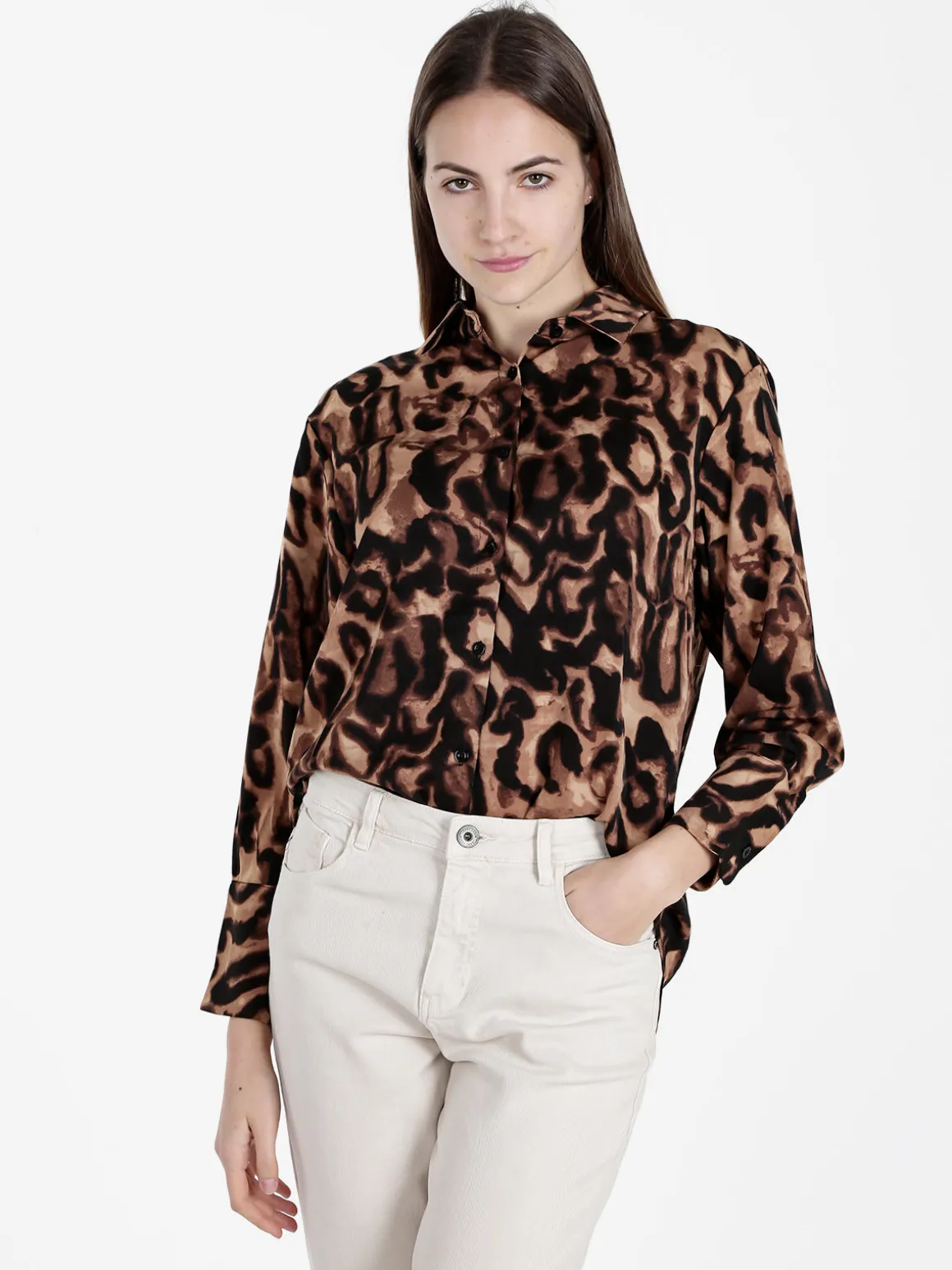Solada Camicia donna animalier a maniche lunghe