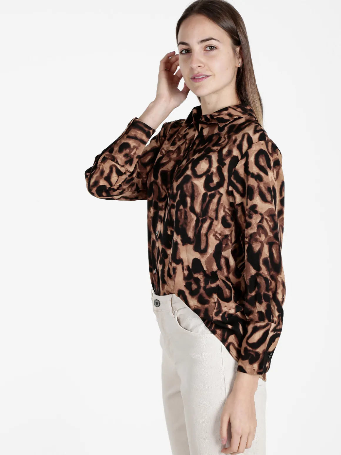 Solada Camicia donna animalier a maniche lunghe