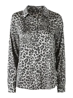 Solada Camicia donna animalier a maniche lunghe - grigio