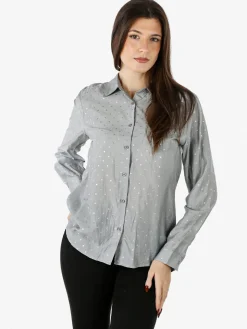 Solada Camicia donna a pois con taschino - grigio