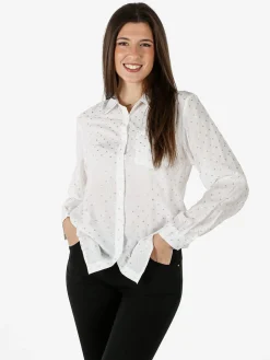 Solada Camicia donna a pois con taschino - bianco