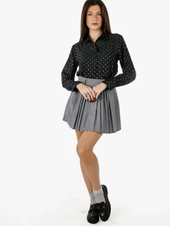 Solada Camicia donna a pois con taschino - marrone