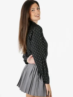 Solada Camicia donna a pois con taschino - marrone