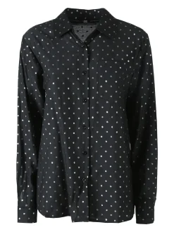 Solada Camicia donna a pois con taschino - marrone