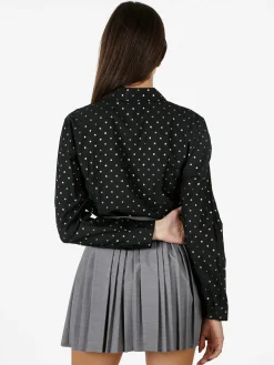 Solada Camicia donna a pois con taschino - marrone