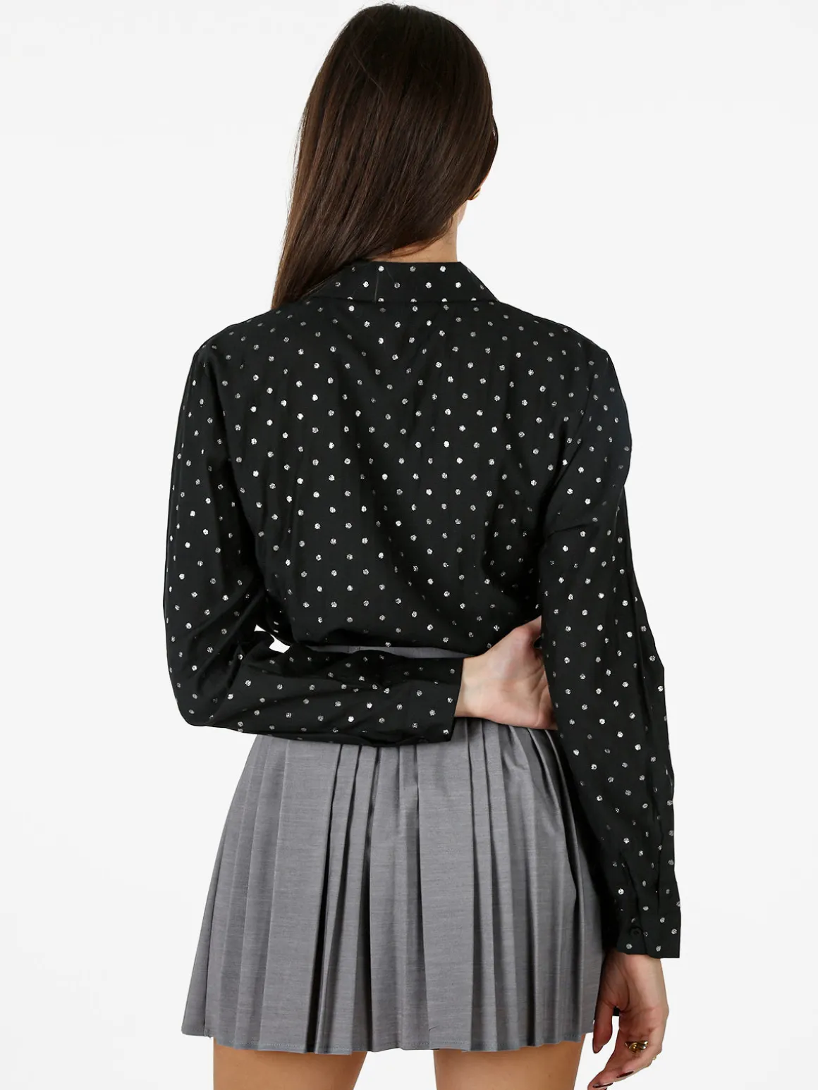 Solada Camicia donna a pois con taschino - marrone