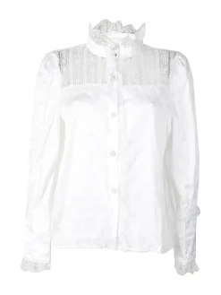 Solada Camicia donna con bottoni di perle e pizzo
