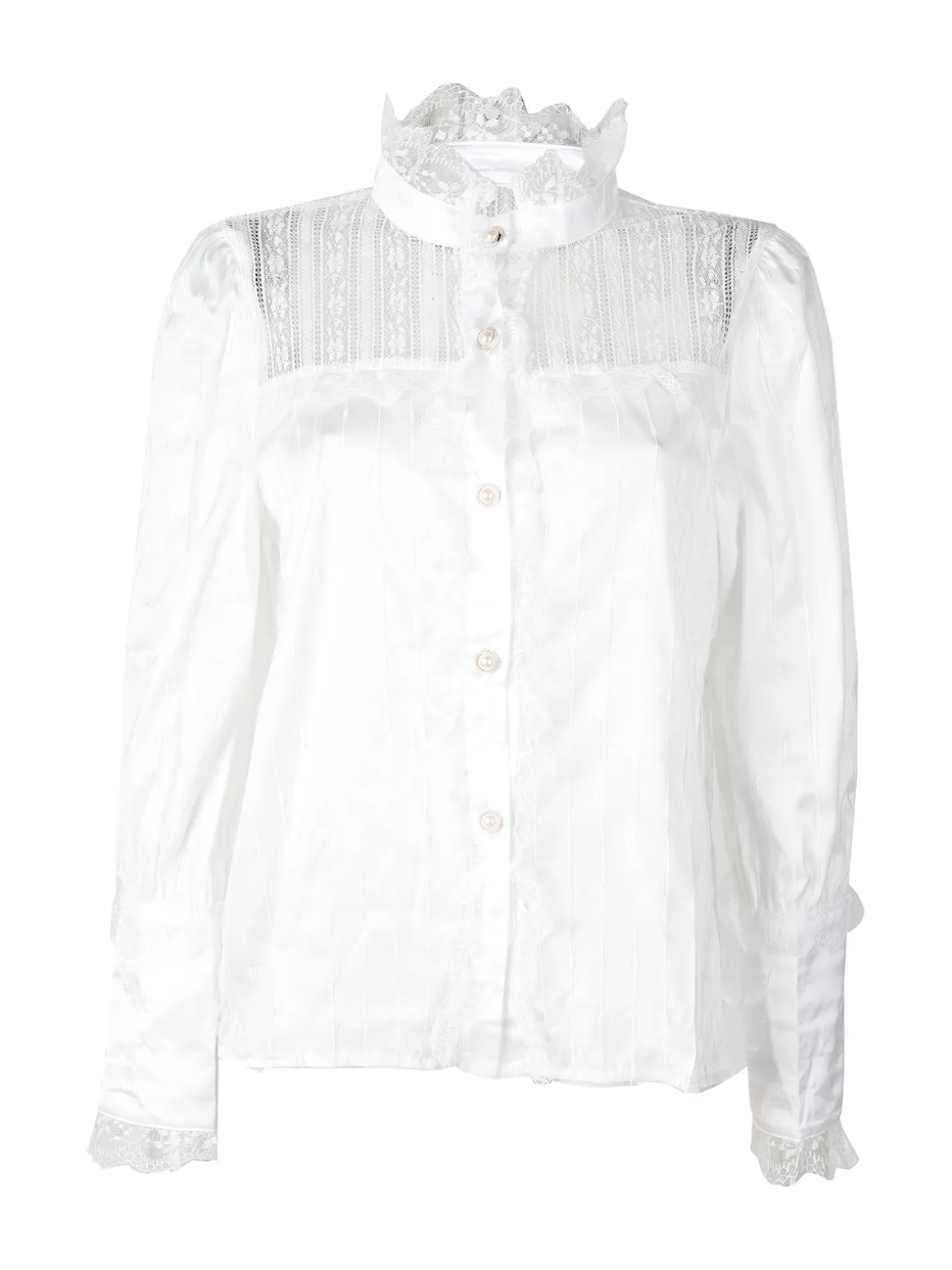 Solada Camicia donna con bottoni di perle e pizzo