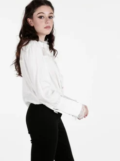 Solada Camicia donna con bottoni di perle e pizzo