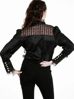 Solada Camicia donna con bottoni di perle e pizzo