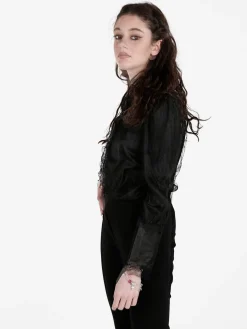 Solada Camicia donna con bottoni di perle e pizzo