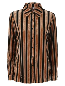 Solada Camicia donna con dettagli in ciniglia a maniche lunghe - cammello