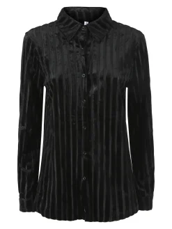 Solada Camicia donna con dettagli in ciniglia a maniche lunghe - bordeaux