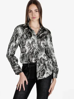 Solada Camicia donna con stampa animalier a maniche lunghe