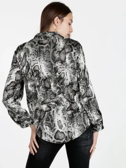 Solada Camicia donna con stampa animalier a maniche lunghe