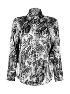 Solada Camicia donna con stampa animalier a maniche lunghe