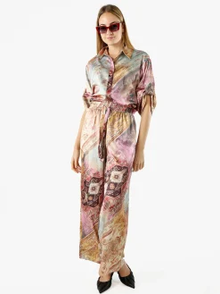 Solada Camicia donna effetto seta con stampe - multicolore