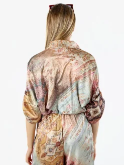Solada Camicia donna effetto seta con stampe - multicolore