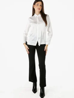 Solada Camicia donna effetto raso a maniche lunghe - bianco